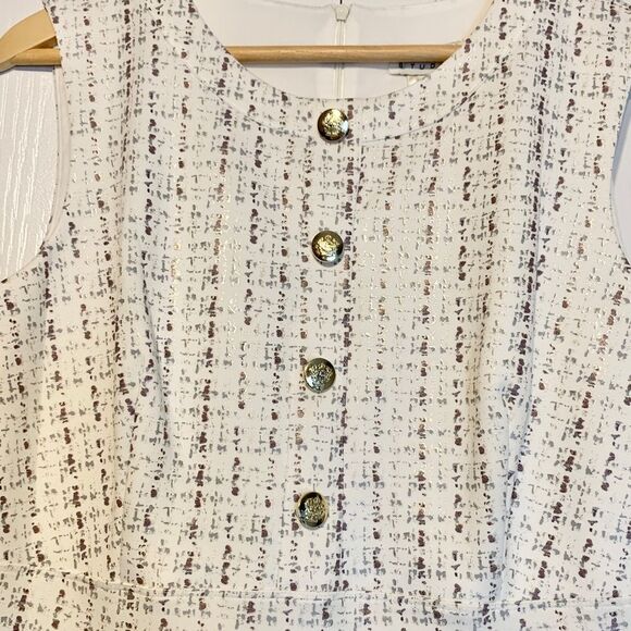 Enfocus Studio Sleeveless Metallic Classic Fit and Flare A-Line Dress Size 14 - Picture 3 of 12